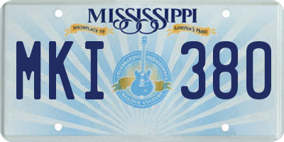 MS license plate MKI380