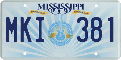 MS license plate MKI381