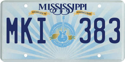 MS license plate MKI383
