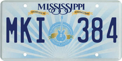 MS license plate MKI384