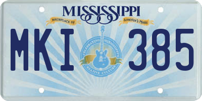 MS license plate MKI385