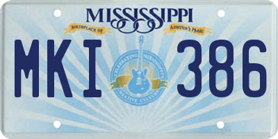 MS license plate MKI386