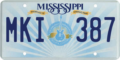 MS license plate MKI387