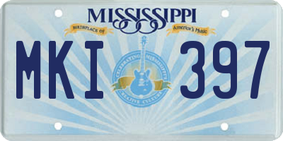 MS license plate MKI397