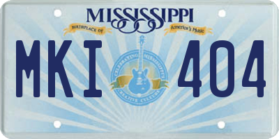 MS license plate MKI404