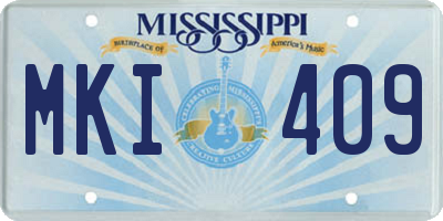 MS license plate MKI409