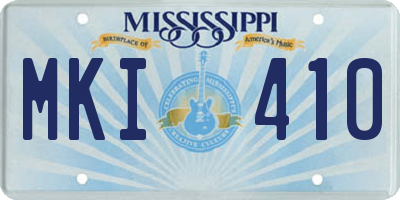 MS license plate MKI410
