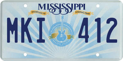 MS license plate MKI412