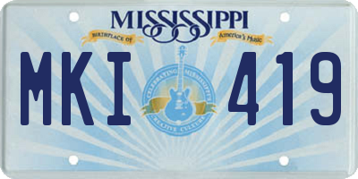 MS license plate MKI419