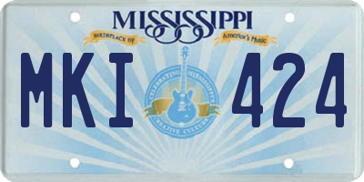 MS license plate MKI424