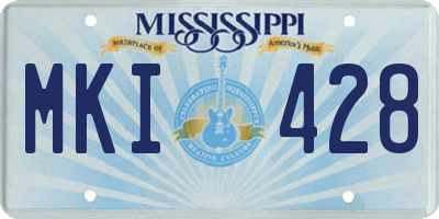 MS license plate MKI428