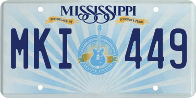 MS license plate MKI449