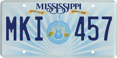 MS license plate MKI457