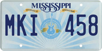 MS license plate MKI458