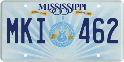 MS license plate MKI462