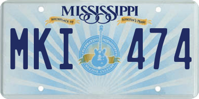 MS license plate MKI474