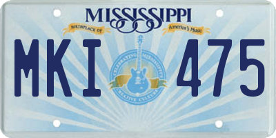 MS license plate MKI475