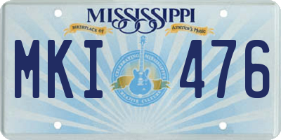 MS license plate MKI476