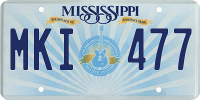 MS license plate MKI477
