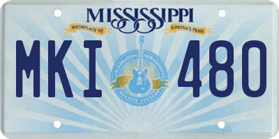 MS license plate MKI480