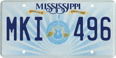 MS license plate MKI496