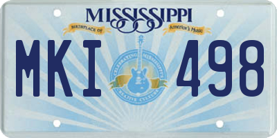 MS license plate MKI498