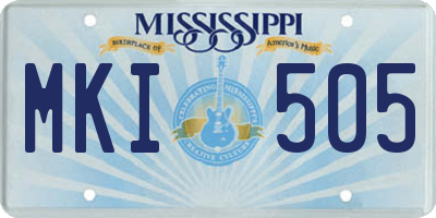 MS license plate MKI505