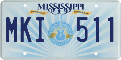 MS license plate MKI511