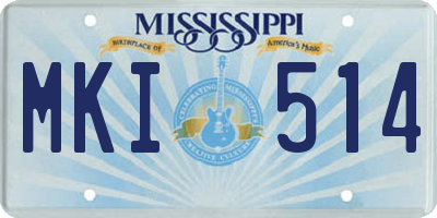 MS license plate MKI514