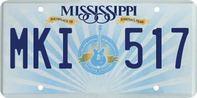 MS license plate MKI517
