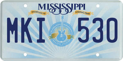 MS license plate MKI530