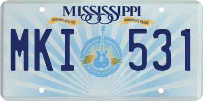 MS license plate MKI531