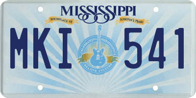 MS license plate MKI541