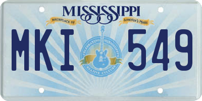 MS license plate MKI549