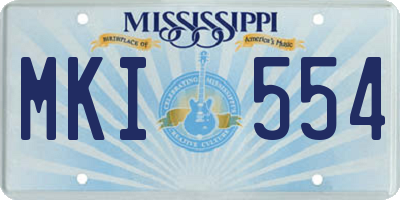 MS license plate MKI554