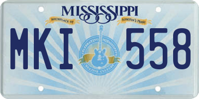 MS license plate MKI558