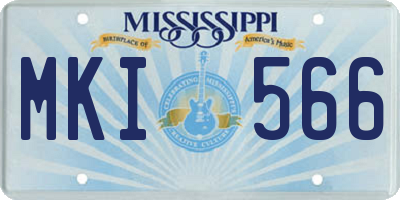 MS license plate MKI566