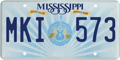 MS license plate MKI573
