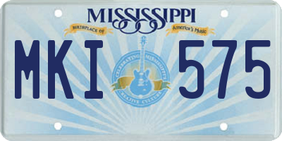 MS license plate MKI575