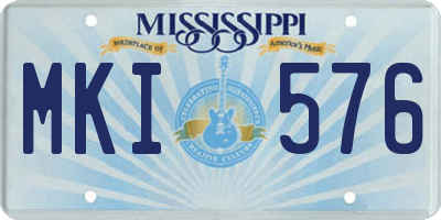 MS license plate MKI576