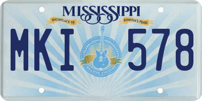 MS license plate MKI578
