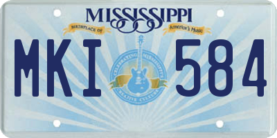 MS license plate MKI584