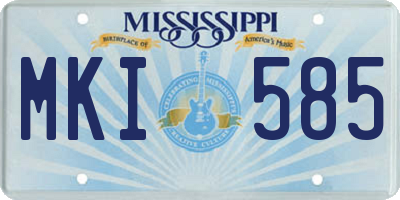 MS license plate MKI585