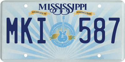MS license plate MKI587