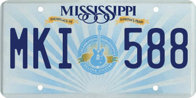 MS license plate MKI588