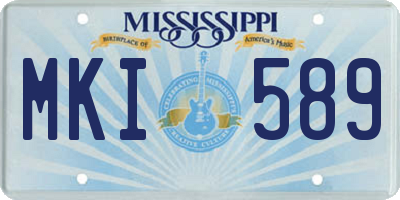 MS license plate MKI589
