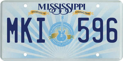 MS license plate MKI596