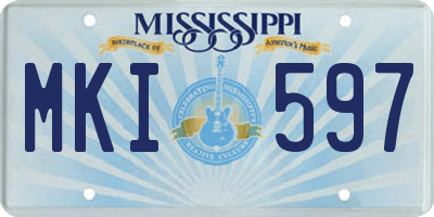 MS license plate MKI597