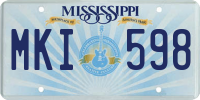 MS license plate MKI598