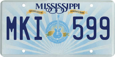 MS license plate MKI599